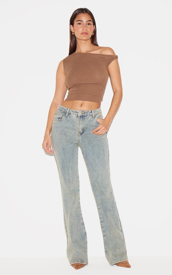 Vintage Slim Fit Low Rise Flared Jeans