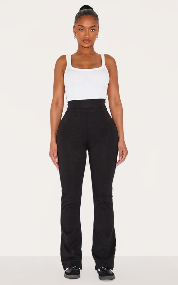 Shape Black Cotton High Waisted Flared Pants