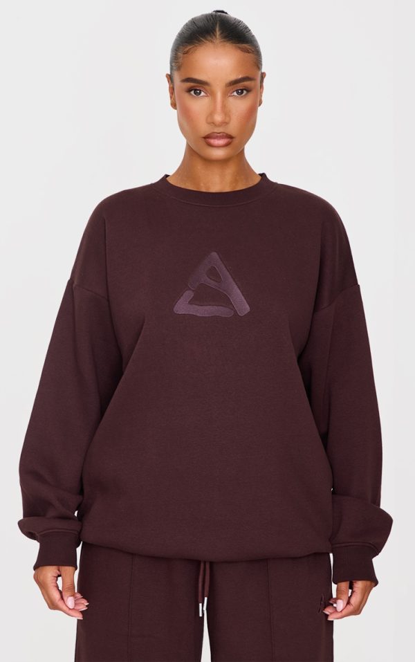 Dark Chocolate Embroidered Sweatshirt
