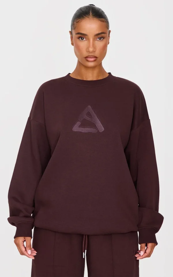 Dark Chocolate Embroidered Sweatshirt
