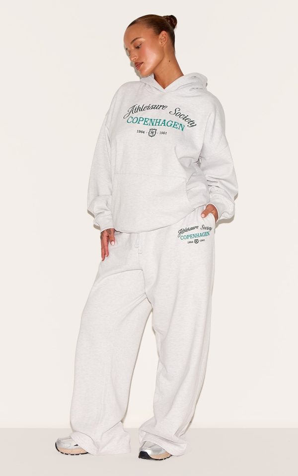 Plus Grey Premium New York Embroidered Straight Leg Sweatpants