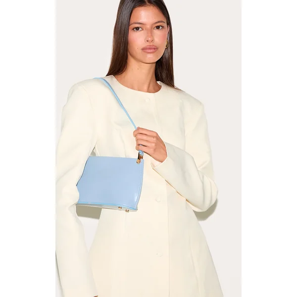 Baby Blue Matte Shoulder Teardrop Strap Bag