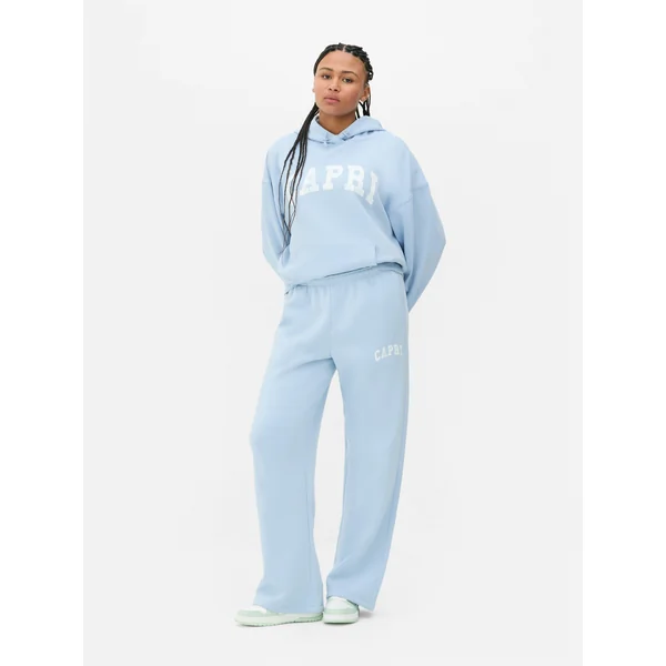 Baby Blue Wide Leg Joggers - Blue