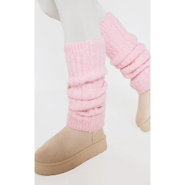Baby Pink Blanket Rib Leg Warmers