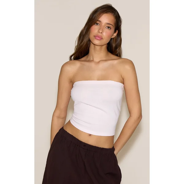 Baby Pink Soft Cotton Bandeau Top