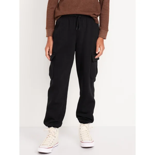 Baggy Cargo Jogger Sweatpants for Boys - BlackJack