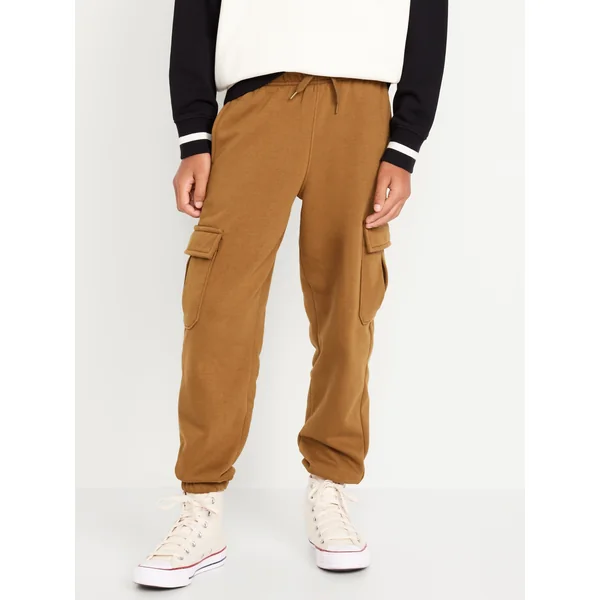 Baggy Cargo Jogger Sweatpants for Boys - Caramel Brown
