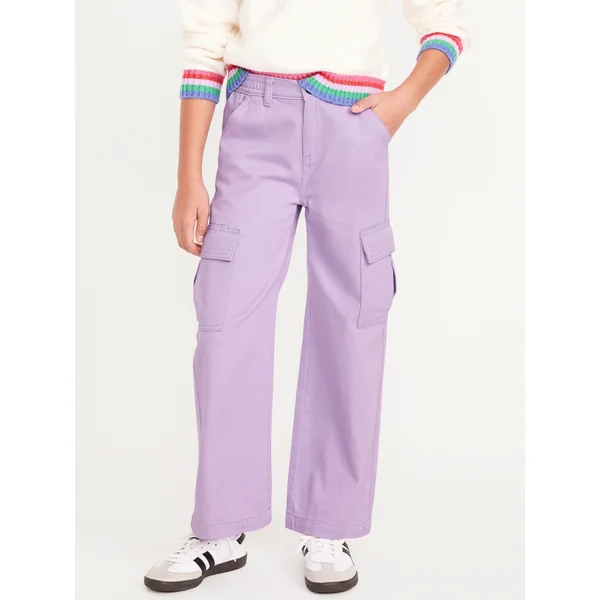 Baggy Cargo Pants for Girls - Fresh Lilac