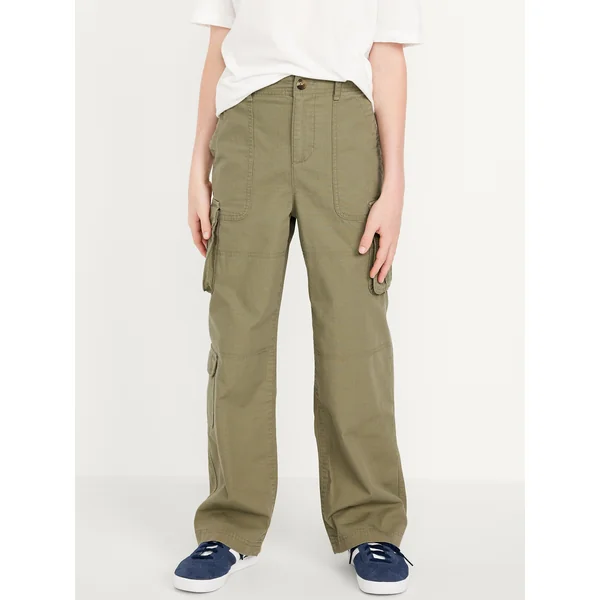 Baggy Cargo Ripstop Pants for Boys - Dried Grasses