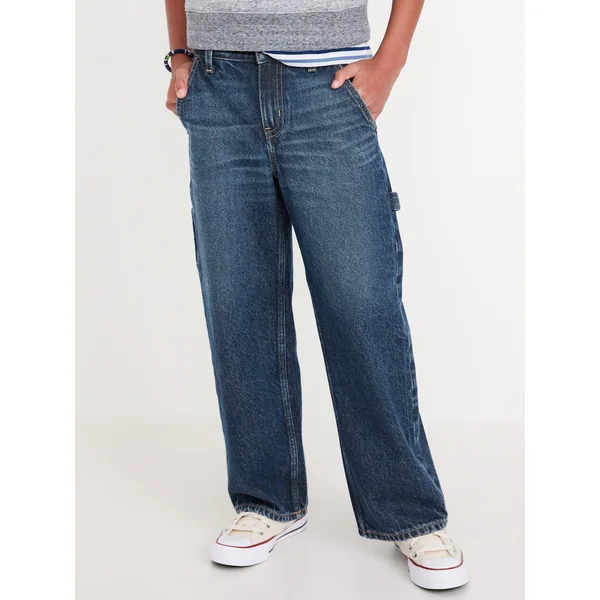 Baggy Carpenter Jeans for Boys - Dark Wash