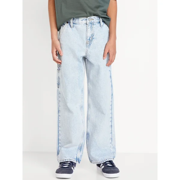 Baggy Carpenter Jeans for Boys - Light Wash Low