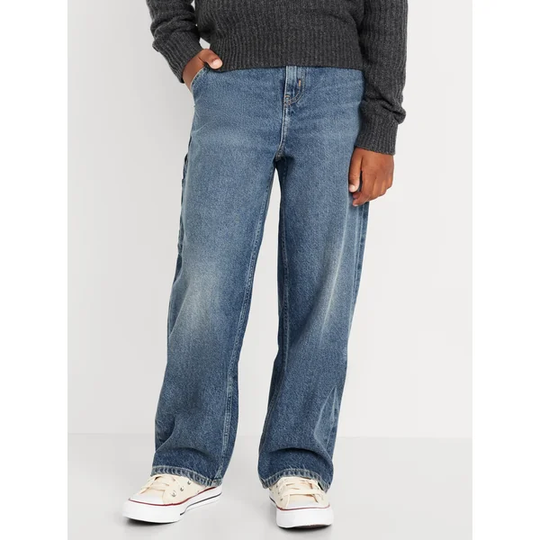 Baggy Carpenter Jeans for Boys - Medium Wash