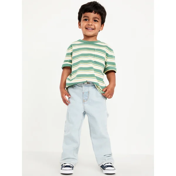 Baggy Carpenter Jeans for Toddler Boys - Light Wash