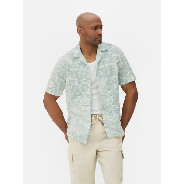 Bandana Print Shirt - Light Blue