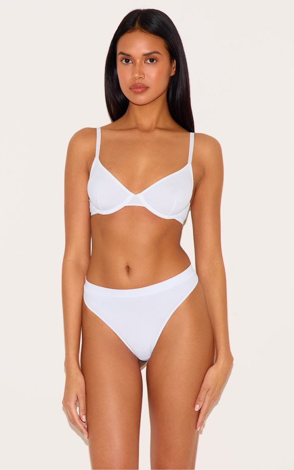 White Non Cupped Underwired Bra