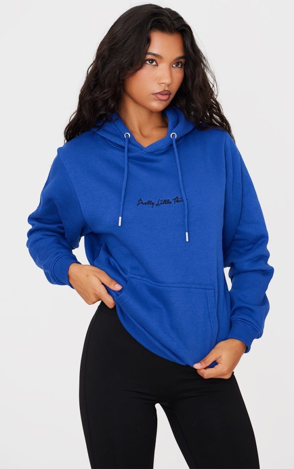 PRETTYLITTLETHING Cobalt Oversized Sweat Basic Hoodie