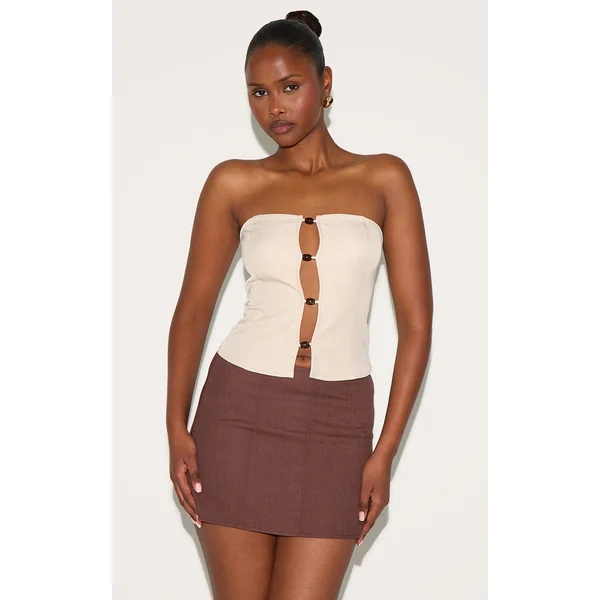 Beige Beaded Bandeau