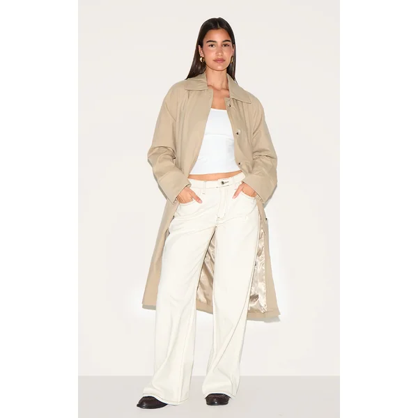 Beige Classic Button Through Mac