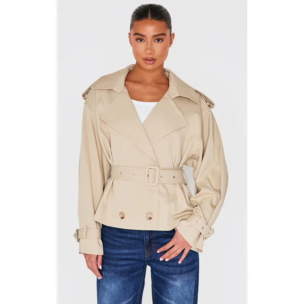 Beige Classic Grazer Length Trench Coat