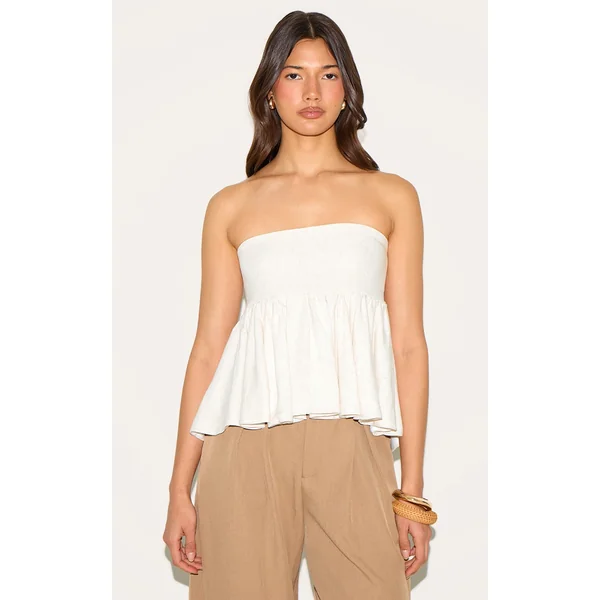 Beige Linen Look Bandeau