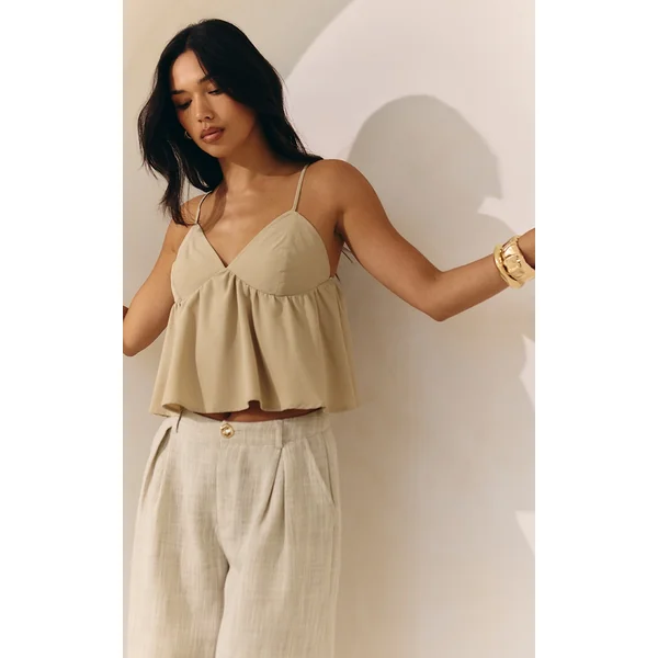 Beige Woven Floaty Cami