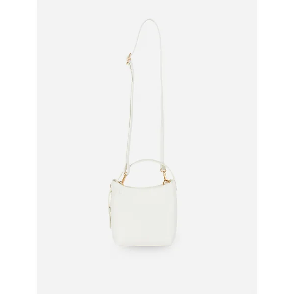 Belted Bucket Mini Tote - White