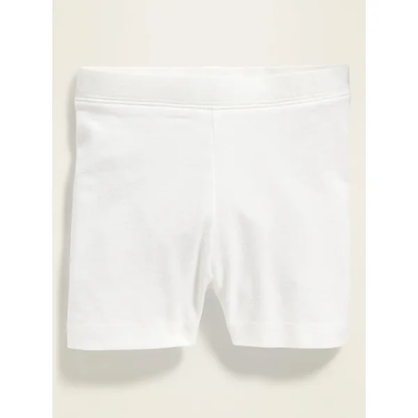 Biker Shorts for Toddler Girls - White Lilies