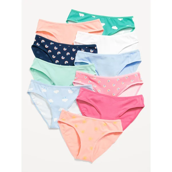 Bikini Underwear 10-Pack for Girls - Rainbow