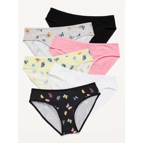 Bikini Underwear 6-Pack for Girls - Pink Butterfly