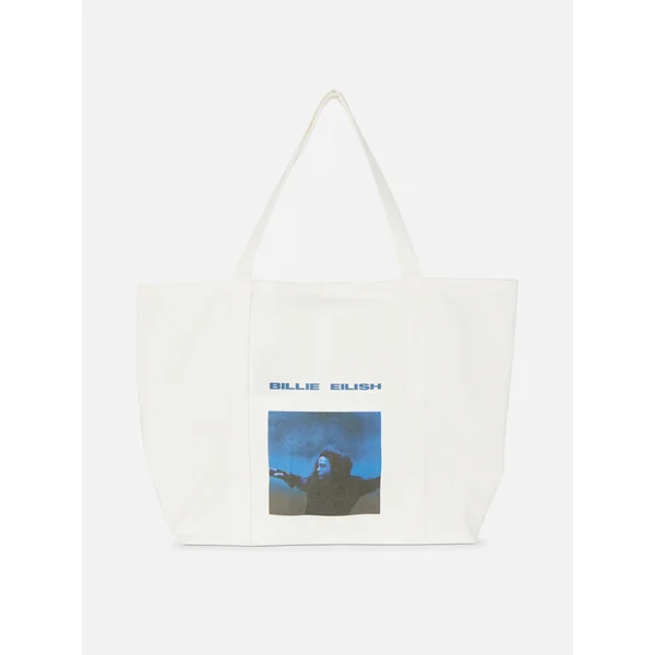 Billie Eilish Canvas Shopper - White