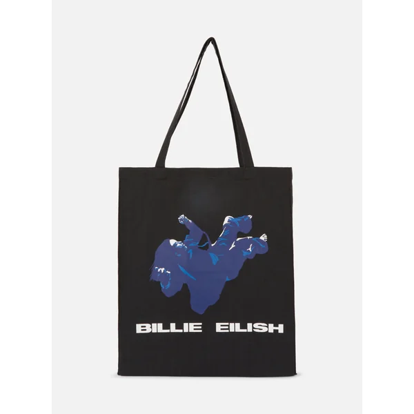 Billie Eilish Canvas Shopping Bag - Black