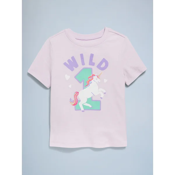 Birthday Graphic T-Shirt for Toddler Girls - Orchid Petal