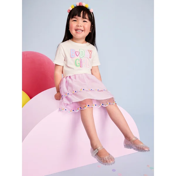 Birthday Graphic T-Shirt for Toddler Girls - Sea Salt