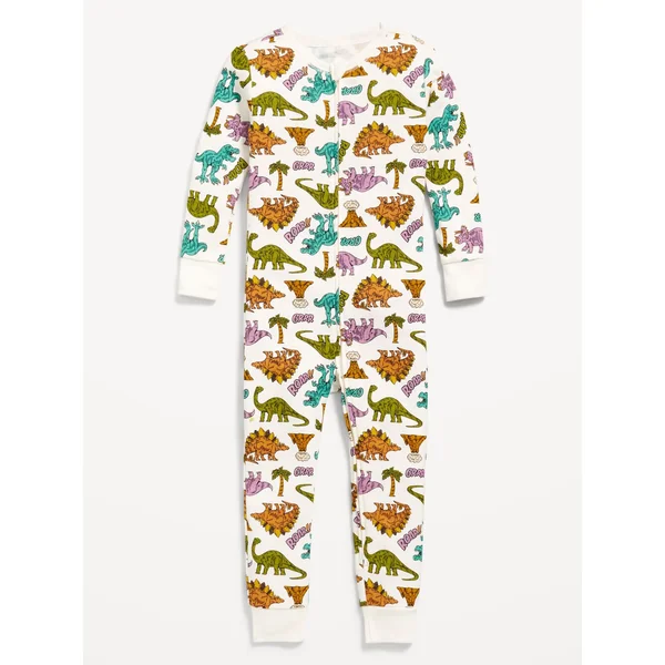 Birthday Snug-Fit 2-Way-Zip Pajama One-Piece for Toddler & Baby - Dinosaurs
