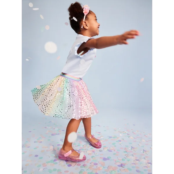 Birthday Tulle Swing Skirt for Toddler Girls - Gradient Rainbow