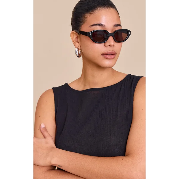 Black Acrylic Cat Eye Sunglasses