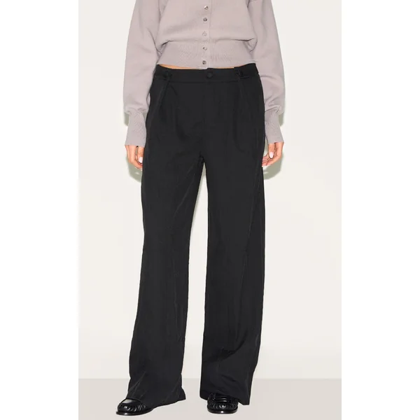 Black Adjustable Waist Tailored Pants
