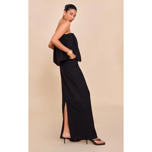 Black A-line Maxi Skirt