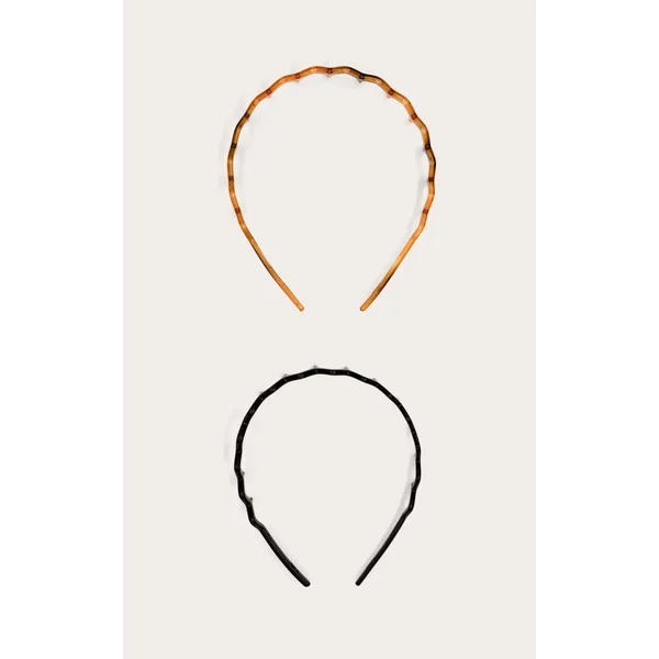 Black And Brown 2 Pack Zig Zag Headband