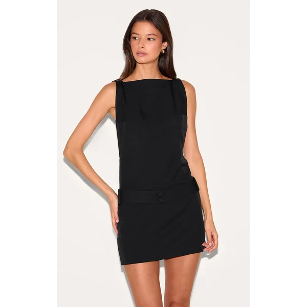 Black Belt Detail Shift Dress