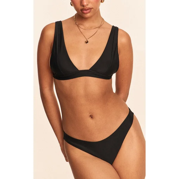 Black Boomerang Tanga Bikini Bottom