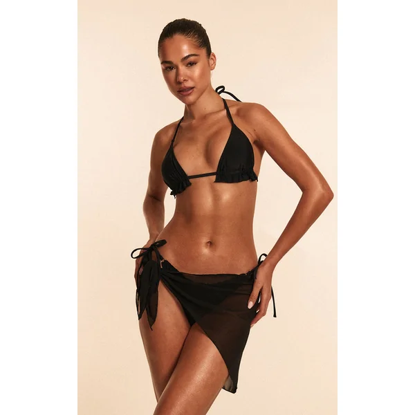 Black Chiffon Tie Side Sarong