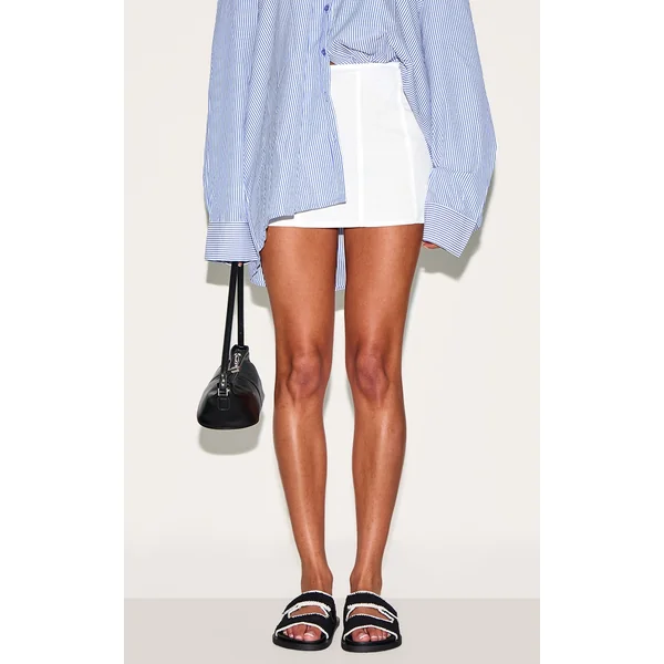 Black Contrast Round Toe Crochet Velcro Strap Flat Footbed Sandals