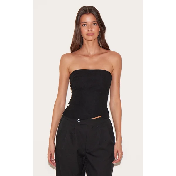 Black Corduroy Bandeau