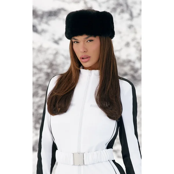 Black Faux Fur Bubble Headband