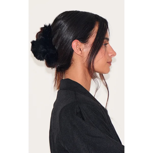 Black Faux Fur Hair Claw