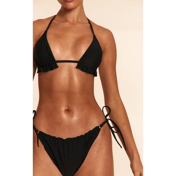 Black Frill Edge Padded Bikini Top