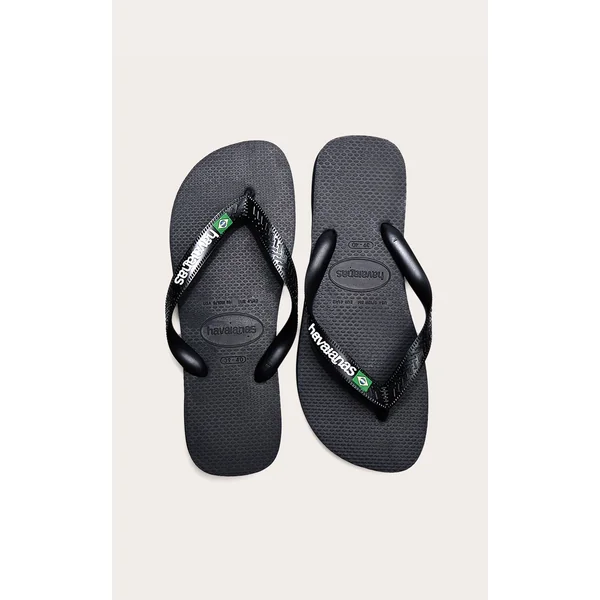 Black Havaianas Brazil Logo Flip Flops