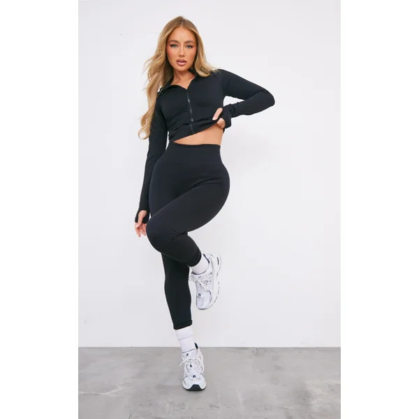 Black High Waist Seamless Gym Leggings