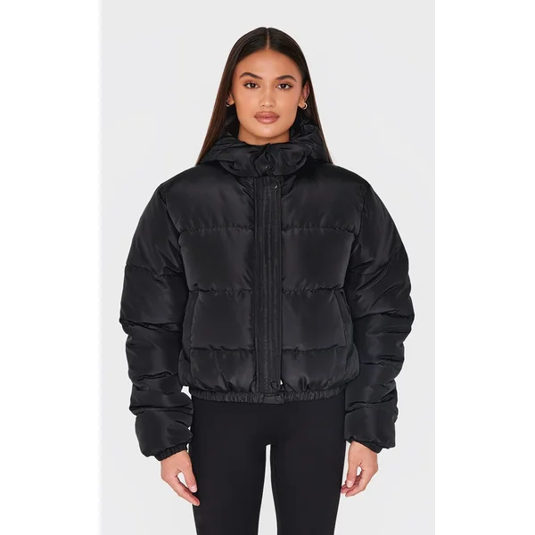 Black Hooded Padded Jacket